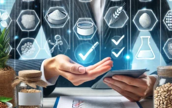 DALL·E 2025-01-29 14.58.12 - A business-themed image representing reliable sourcing and quality assurance. A professional examining raw materials with a checklist, surrounded by p